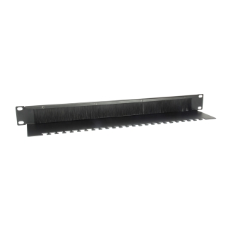 Panel pasacables con cepillo Equip 1U Con Barra De Soporte Rack19" negro