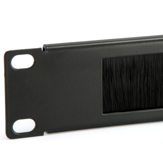 Panel pasacables con cepillo Equip 1U Con Barra De Soporte Rack19" negro