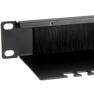 Panel pasacables con cepillo Equip 1U Con Barra De Soporte Rack19" negro