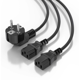 Cable de Alimentación Doble CPU AISENS CEE7/M-2xC13/H 3m