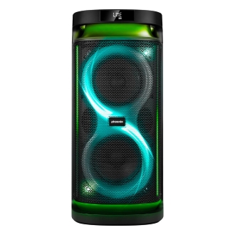 Altavoz rumbleboss phoenix 80w rms batería 4000 mah función karaoke 2 microfonos inalambricos incluidos