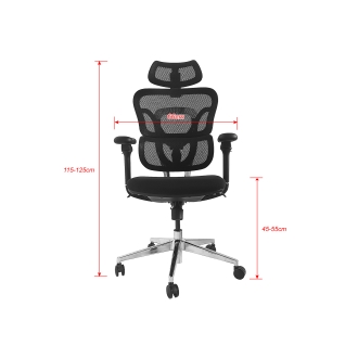 Silla De Oficina Ergonomica Equip 651050 Premium tapiceria Malla 5 Posiciones negro