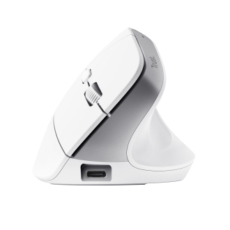 Ratón inalámbrico Trust Ergo Bayo II+ ergonómico vertical carga USB-C blanco