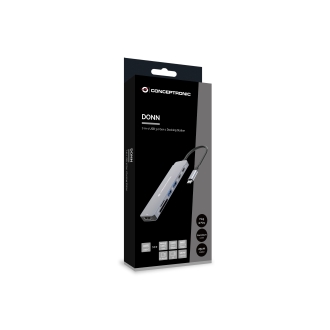 Docking Usb-c 7-in-1 Conceptronic Donn28g 1xHDMI 4k 2xUSB-A 3.0 2xUSB-C Pd 100W 1xSD 1xMICROSD