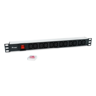Regleta Alimentación Rack 19" 1u 12 Tomas Iec C13 Con Interruptor Cable 1.8m