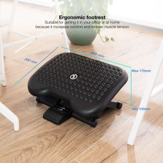 Reposapiés Tooq ajustable confort negro