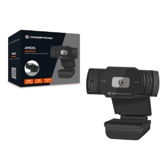 Webcam Conceptronic FullHD con micrófono Foco Fijo 3.6mm 30 Fps Angulo Vision 65º USB