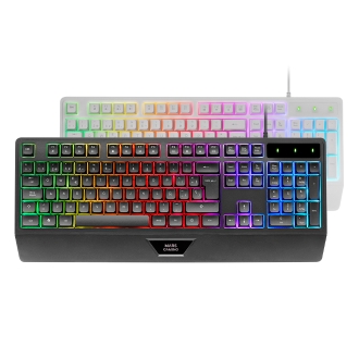 Teclado Mars Gaming Mk124es H-mech Frgb Rainbow blanco