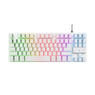 Teclado Trust Gaming Gxt833w Thado Metalico Compacto Iluminacion Led multimedia Usb blanco