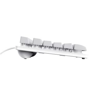Teclado Trust Gaming Gxt833w Thado Metalico Compacto Iluminacion Led multimedia Usb blanco