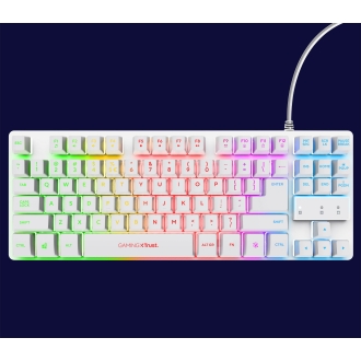 Teclado Trust Gaming Gxt833w Thado Metalico Compacto Iluminacion Led multimedia Usb blanco