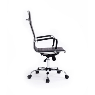 Silla De Oficina Equip Respaldo Alto recubrimiento Pu de alta calidad ergonomica negro