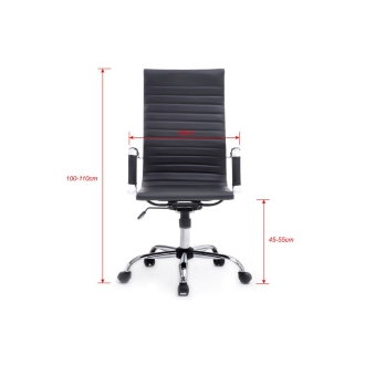 Silla De Oficina Equip Respaldo Alto recubrimiento Pu de alta calidad ergonomica negro