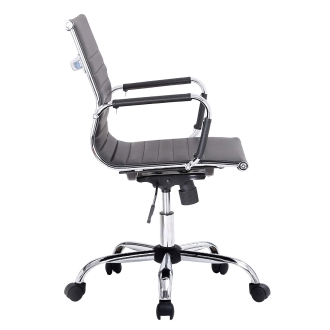 Silla De Oficina Equip Respaldo Medio recubrimiento Pu de alta calidad Ergonomica negro