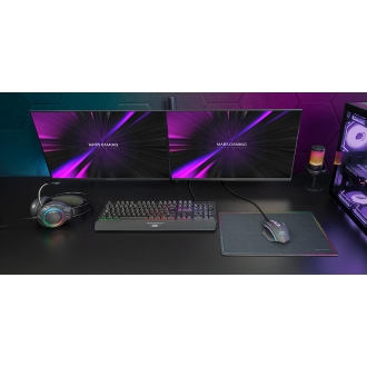 Pack teclado, auriculares, ratón y Alfombrilla Mars Gaming Mcp124prowes H-mech Rgb 3200dpi negro