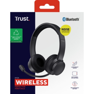 Auriculares bluetooth Trust Ayda 25463 Wireless Supraaural Microfono