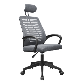 Silla Ergonomica Mars Gaming Mgcergobbgr respaldo en Malla transpirable reposacabezas ajustable gris