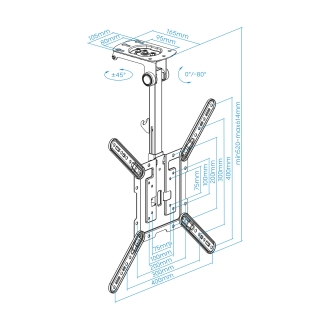 Soporte de techo TooQ LPCE1123TSLI-B para pantalla 23" a 55"