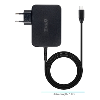 Cargador TooQ TQLC-USBCGAN100PD USB tipo C PD 100W con sistema GaN negro