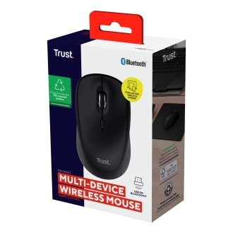 Ratón inalámbrico y bluetooth Trust YVI+ 1600DPI 3 dispositivo negro