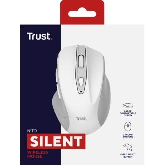Ratón inalámbrico Trust Nito silencioso 5 Botones blanco
