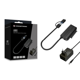 Adaptador USB a SATA 3.0 Conceptronic ABBY21B SATA de 2.5"/3.5" (incluye alimentador)