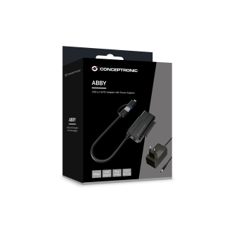 Adaptador USB a SATA 3.0 Conceptronic ABBY21B SATA de 2.5"/3.5" (incluye alimentador)
