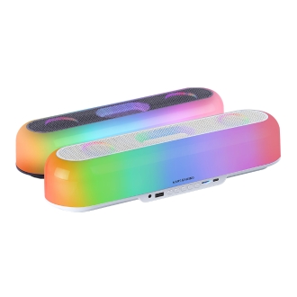 Barra de sonido Bluetooth Mars Gaming MSBORBW blanco 20W RGB 360 FM TF batería 6h