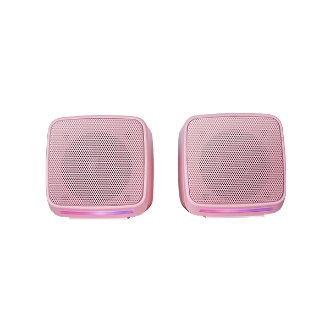 Altavoces 2.0 Mars Gaming MSROP rosa 10W USB + jack control de volumen RGB