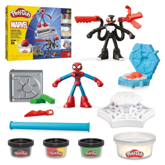 Juego hasbro play - doh spiderman launch and slice battle