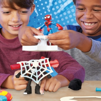 Juego hasbro play - doh spiderman launch and slice battle