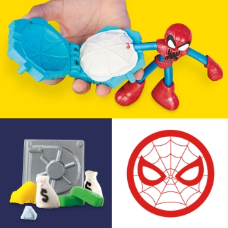 Juego hasbro play - doh spiderman launch and slice battle