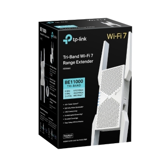 Repetidor MESH WIFI 7 TP-LINK RE655BE BE11000 TRIBANDA 5760Mbps 6GHz 4320Mbps EN 5GHz 1x2.5Gb