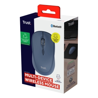 Ratón inalámbrico RF y bluetooth Trust YVI+ 1600DPI 3 dispositivos azul