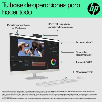 HP 27-cr0081ns i5-1334u 27" táctil 16GB 1TB W11 incluye teclado y ratón