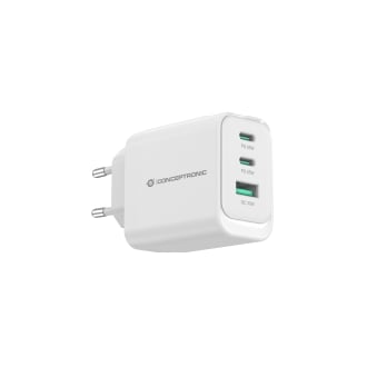 Cargador Concentronic GaN ALTHEA21W65 65W 2xUSB-C 1xUSB-A QC 3.0, PPS, PD 3.0