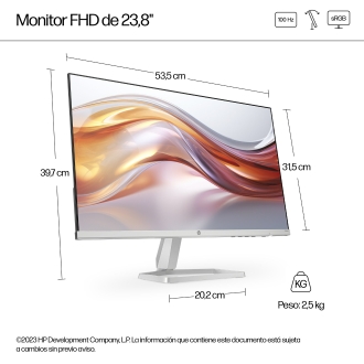 Monitor HP 524SF S5 24" IPS 100Hz 5ms VGA HDMI plata