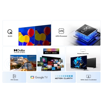 TV TCL 43" 43P7K UHD QLED Google TV Dolby Atmos
