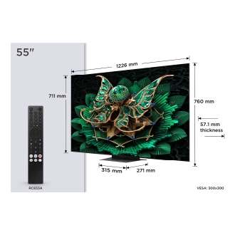 TV TCL 55" 55C7K UHD MiniLED Google TV 144Hz B&O