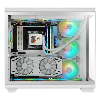Caja ATX semitorre gaming Mars Gaming MCREV cristal templado blanco