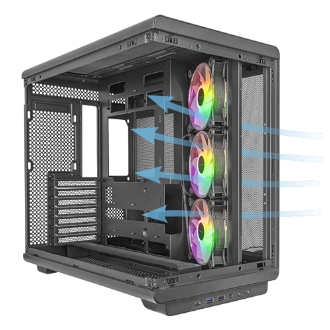 Caja ATX semitorre gaming Mars Gaming MCREV cristal negro