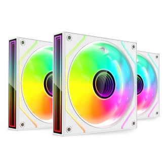 Kit 3×Ventilador interno ARGB Mars Gaming MF3DPROKIT blanco 120mm ARGB, ARGB hub, RF remote