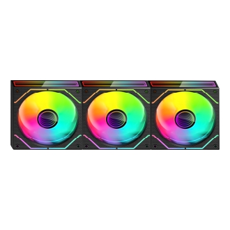 Kit 3×Ventilador interno ARGB Mars Gaming MF3DPROKIT negro 120mm ARGB, ARGB hub, RF remote