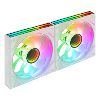 Kit 2×Ventilador interno ARGB Mars Gaming MF3DPROX2RW blanco 120mm ARGB 360º PWM aspas invertidas