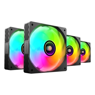 Kit 4×Ventilador interno ARGB Mars Gaming MF3DPROKIT negro 120mm ARGB hub RF remote