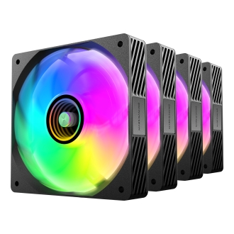 Kit 4×Ventilador interno ARGB Mars Gaming MF3DPROKIT negro 120mm ARGB hub RF remote