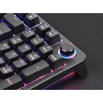 Teclado Mars Gaming MKPROYES mecánico RGB silent switch, rueda de control, negro