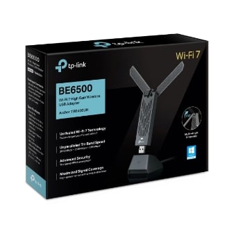 Adaptador USB WiFi 7 TP-Link Archer TBE400UH tribanda 2880 Mbps MU-MIMO base USB 3.0