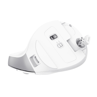 Ratón inalámbrico Trust Bayo II ergonómico vertical 6 Bot. Recargable blanco