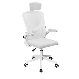 Silla ergonómica Mars Gaming MGCERGOPLUSW blanco malla transpirable reposacabezas